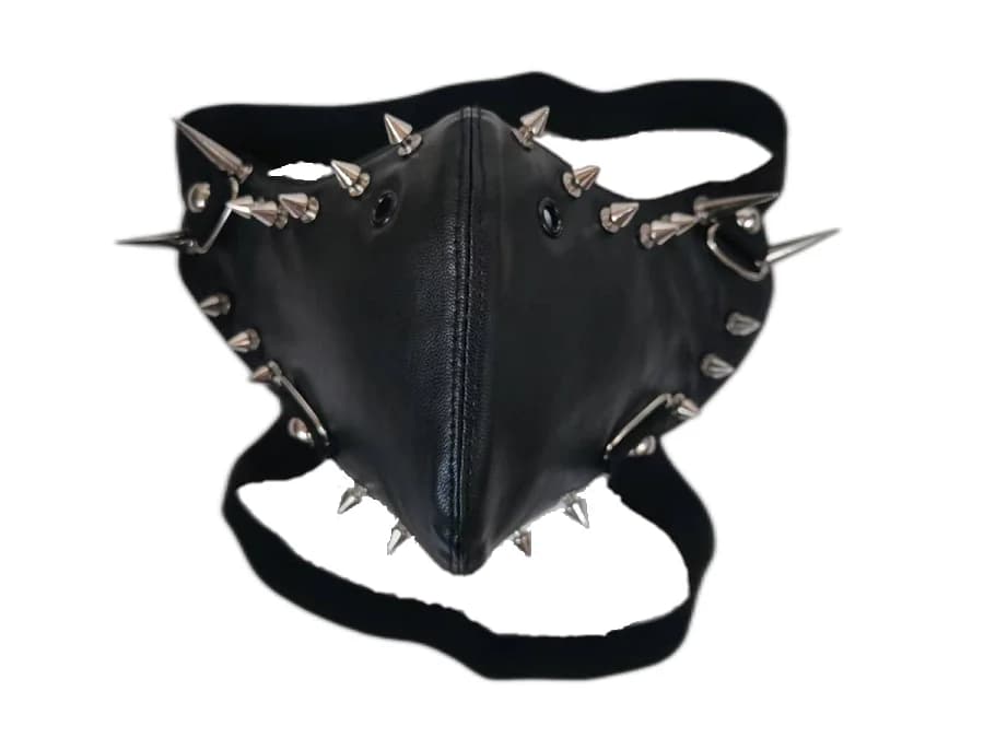 Steam Gear Gothic Punk ROCK AND ROW Performance Hip Pop Gearwheel Long Rivet Cool Black Mask