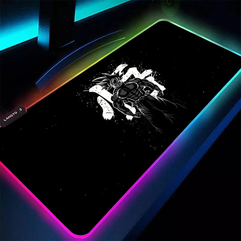 Tappetino per Mouse Dragon Ball Z, Mousepad LED per Gamer, Tappetino da Gioco XXL, Tappetino per Tastiera e Mouse RGB Retroilluminato