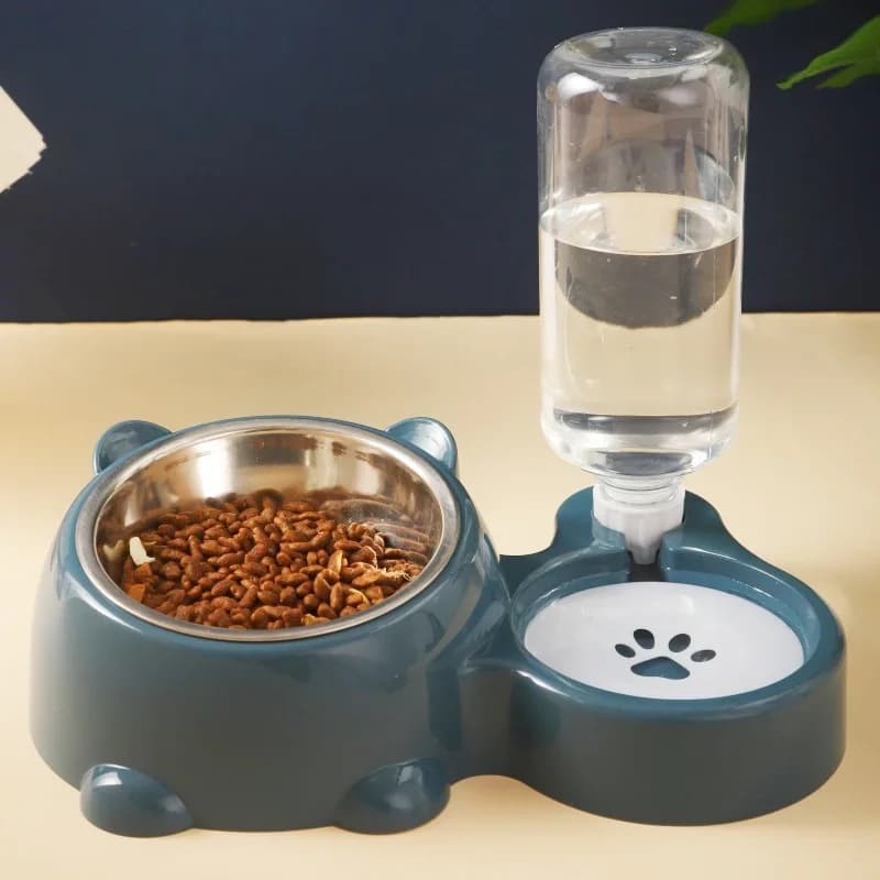 Ciotola Doppia Rialzata Antiscivolo per Gatti e Cani, Dispenser Cibo e Acqua Anti-Rovesciamento con Design Staccabile per l'Alimentazione Quotidiana di Gatti, Cani e Cuccioli