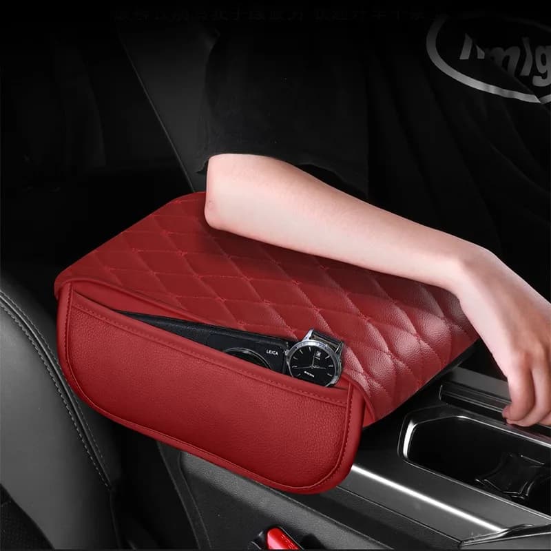 Cuscino Poggiabraccio Multifunzionale in Pelle PU Premium con Tasca Portaoggetti, Nucleo in Memory Foam, Morbido e Confortevole, Facile Installazione