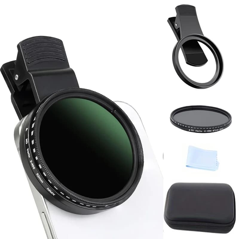 67 mm lens filter kit with target clip for mobile phone ND2-ND400 variable filter for iPhone 16 15 14 Pro Max Google Pixel Smart Phones