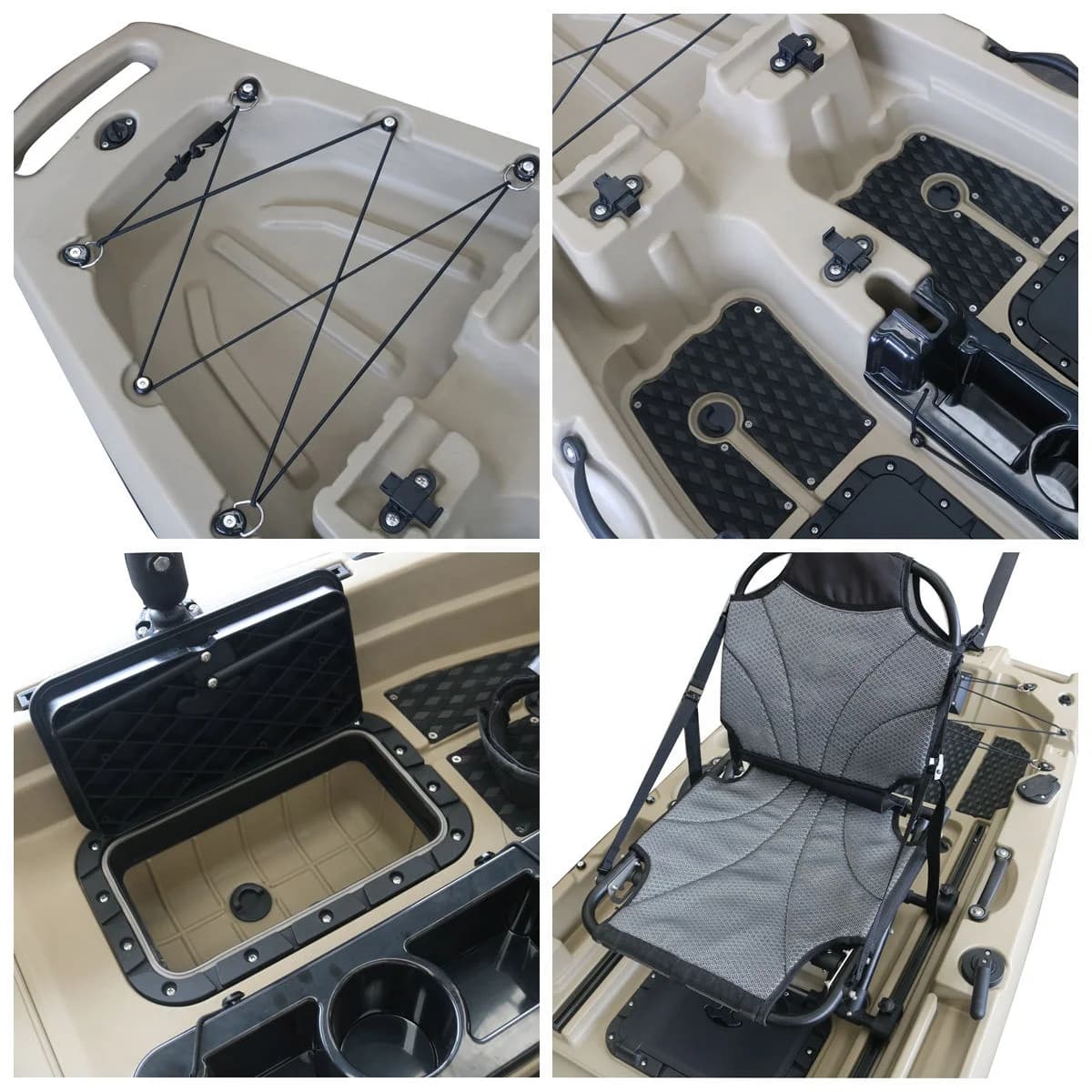 Nuovo Kayak Modulare da Pesca con Propulsione a Pedali da 9,5 Piedi, Leggero, con Pedali Elettrici in Plastica, Facile da Riporre