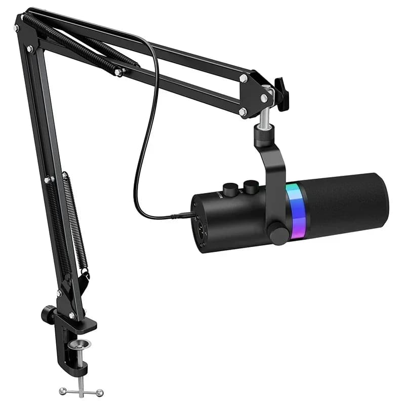 Microfono Dinamico USB/XLR con Controllo Touch per Mute e Volume, Jack per Cuffie, per YouTube, Giochi PC, Registrazione, Scheda Audio, Metallo - LM20 Karaoke