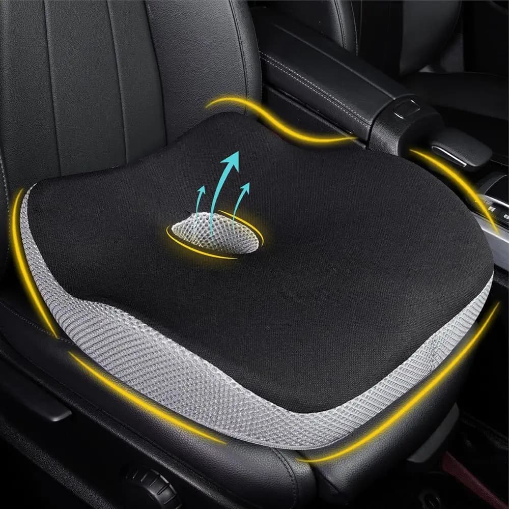 Car Seat Cushion, Driving, Seat Pillow, Short Drivers, Ergonomic Memory Foam Seat Cushion, Pain Relief, Adult Car Seat, Butt Cus