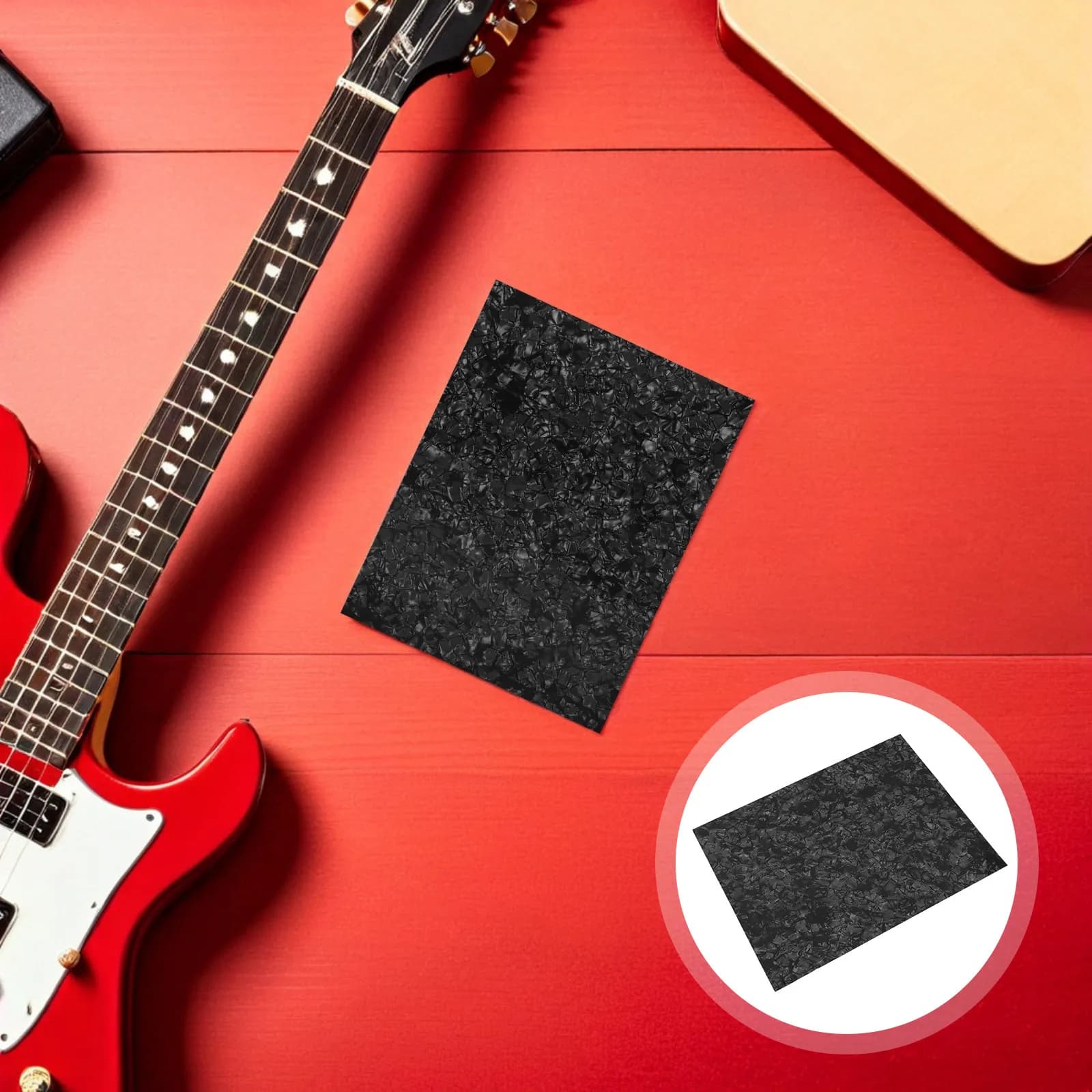 Protezione per Chitarra Acustica Autoadesiva, Spessore 0,7mm, 20x25cm, Foglio Protettivo, Materiale per Piastra Posteriore Chitarra, Accessori