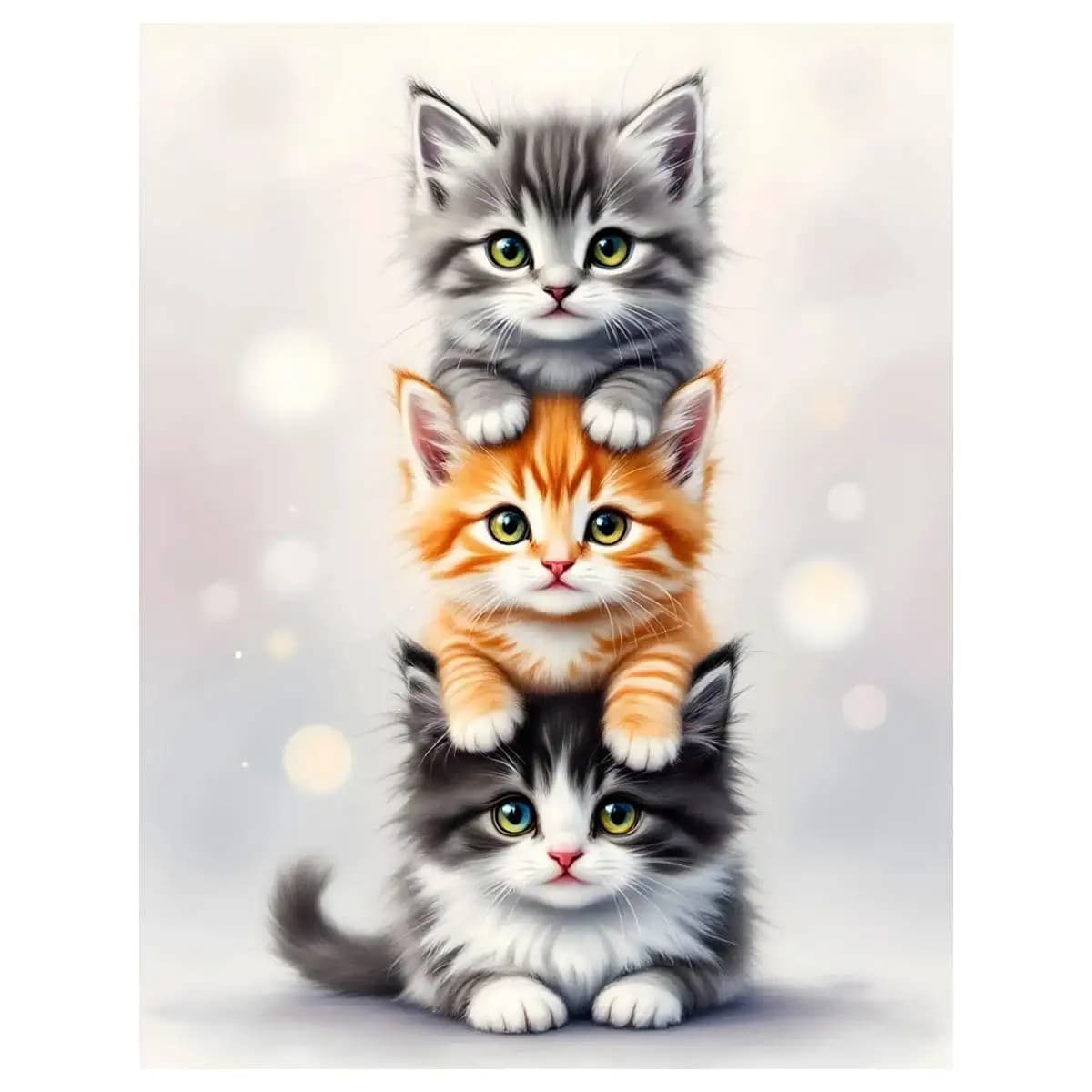 1pc 30X40CM/11.8*15.74inch Three little cats stamped cross stitch kit DIY kit 11CT/14CT New Arrival for gift accessories