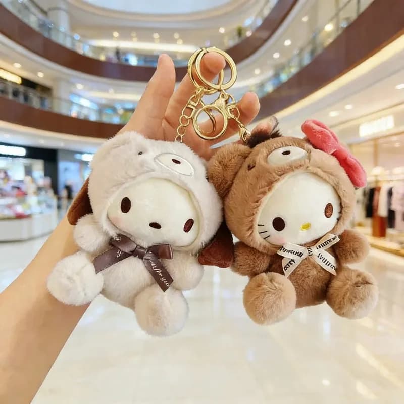 Portachiavi in Peluche Sanrio 2026 da 12CM per Bambini, Ciondolo Hello Kitty, Decorazione per Zaino, Regalo per Bambini