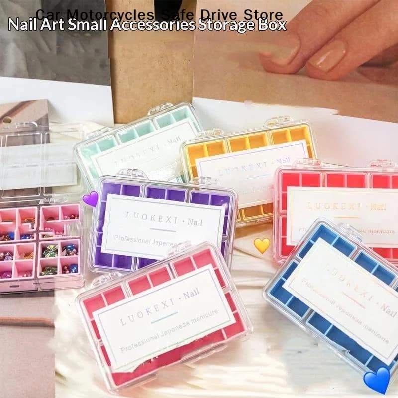 【M】24Grids Nail Decoration Accessories Storage Box Transparent Jewelry Earrings Display Box Storage Container