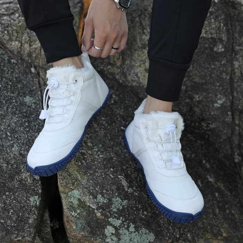 Stivali invernali da donna caldi Sottopiede in peluche Stivali da neve unisex Scarpe da trekking da donna antiscivolo Scarpe da passeggio impermeabili 37-46 Tennis solido
