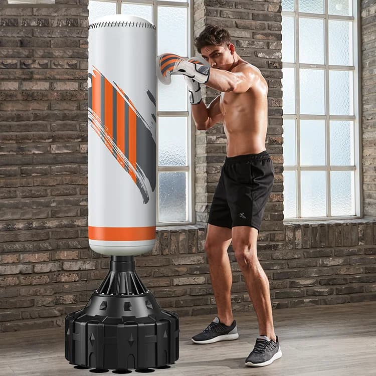 2026 Professional PU Martial Arts Durable Leather Adult Standing Boxing Training Punching Sandbag Punching Bag Boxing Bagpromot