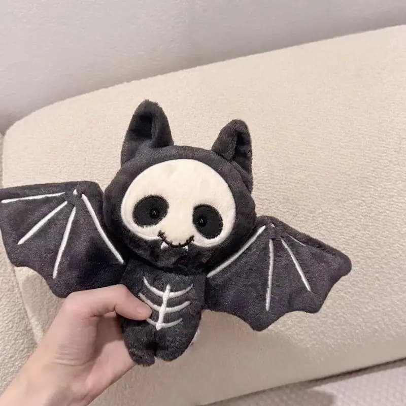 Kawaii peluche teschio pipistrello portachiavi cartone animato bambola di pezza giocattolo borsa ciondolo zaino appeso decorazione regali di Halloween