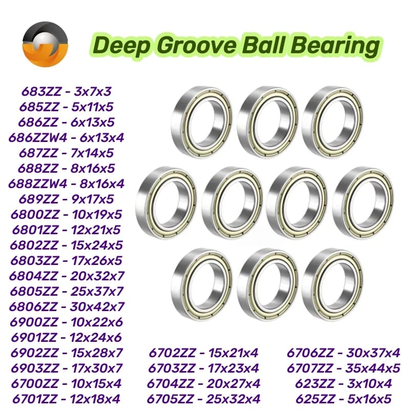 10Pcs 6803ZZ 17x26x5mm Bearing Thin Wall Metal Shielded 6800 6801 6802 6804 6805 6700 6701 6702 ZZ Deep Groove Ball Bearings