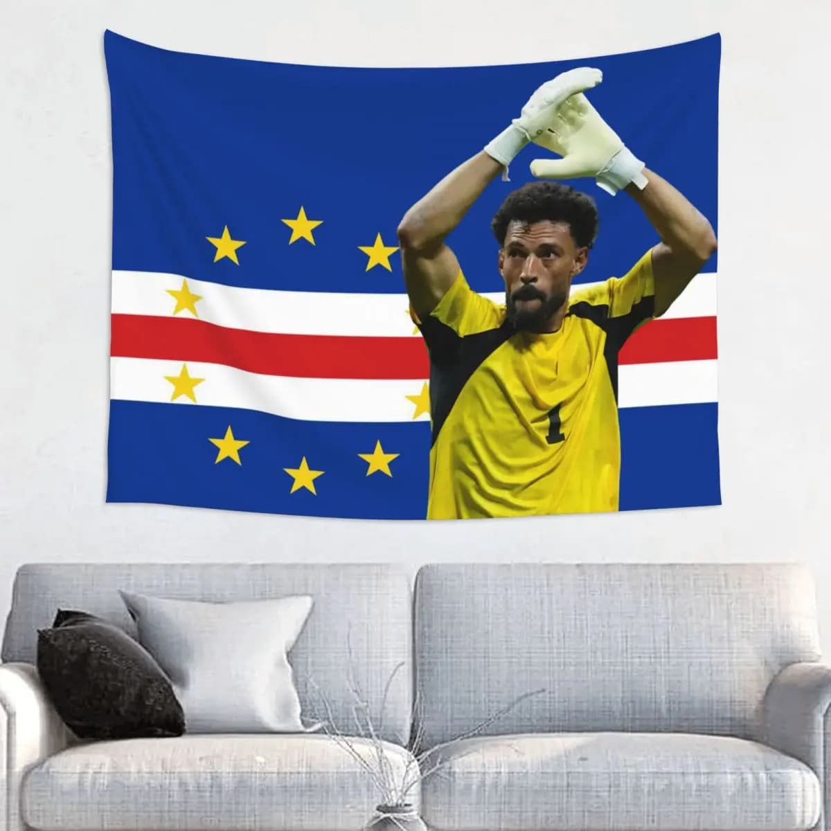 Amazing Vozinha Football Save Tapestry Hippie Polyester Wall Hanging Soccer Wall Decor Yoga Mat Art Blanket