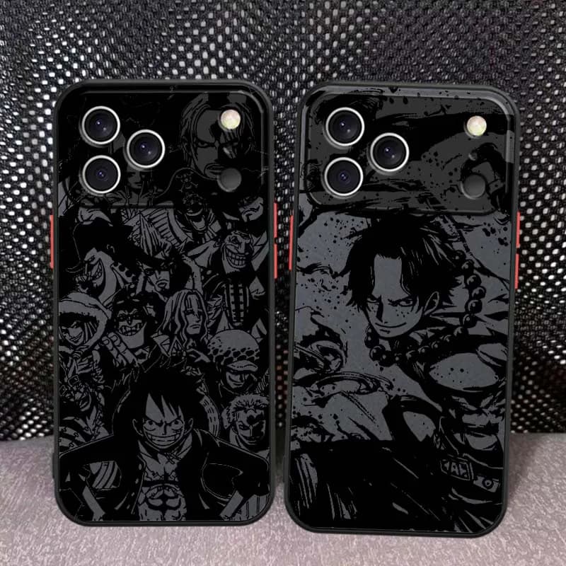 Custodia per telefono One Piece Dark D. Luffy Design per Apple iPhone 17 16 15 14 13 12 11 Air Pro Max Plus Mini Smerigliata Traslucida
