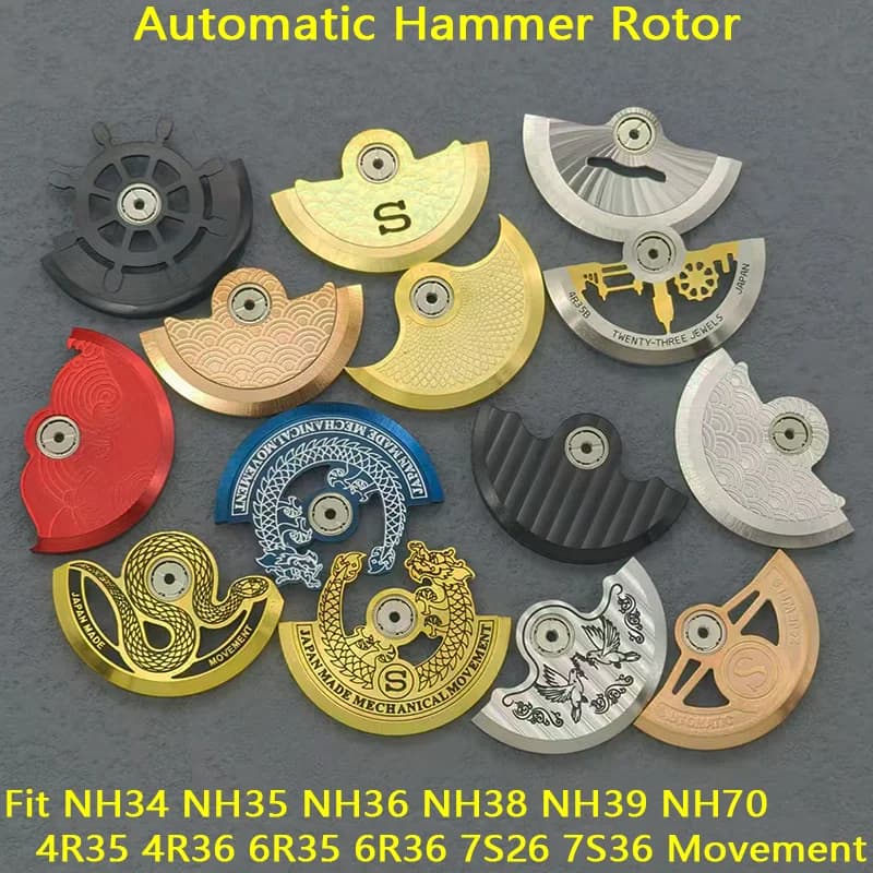 Rotore personalizzato Rotore di movimento NH35 adatto per NH36 NH38 4R35 7S26 NH35 Movimento pendolo Peso oscillante Martello Rotore automatico