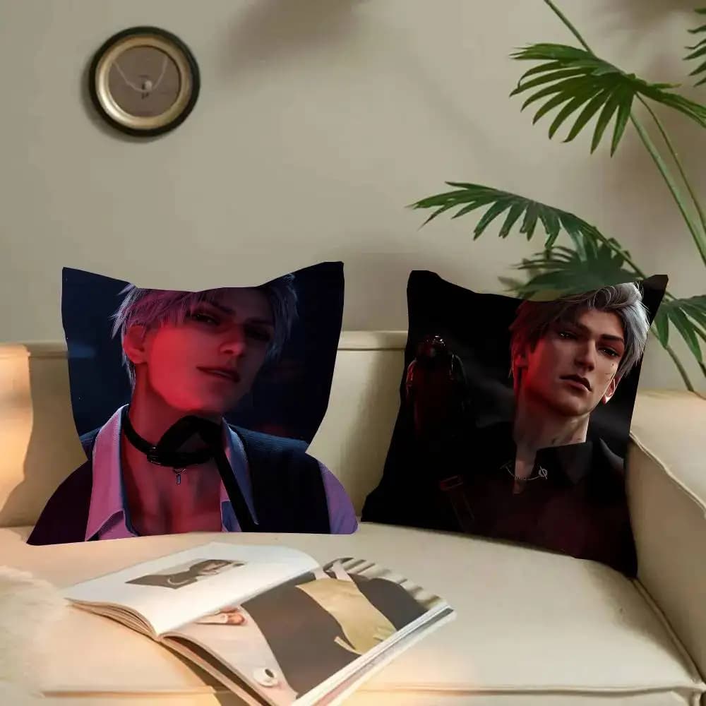 Game Love And Deepspace Sexy Man Sylus Pillow Case Fashion Square Pillowcase Bedroom Sofa Room Ins Decoration Leisure