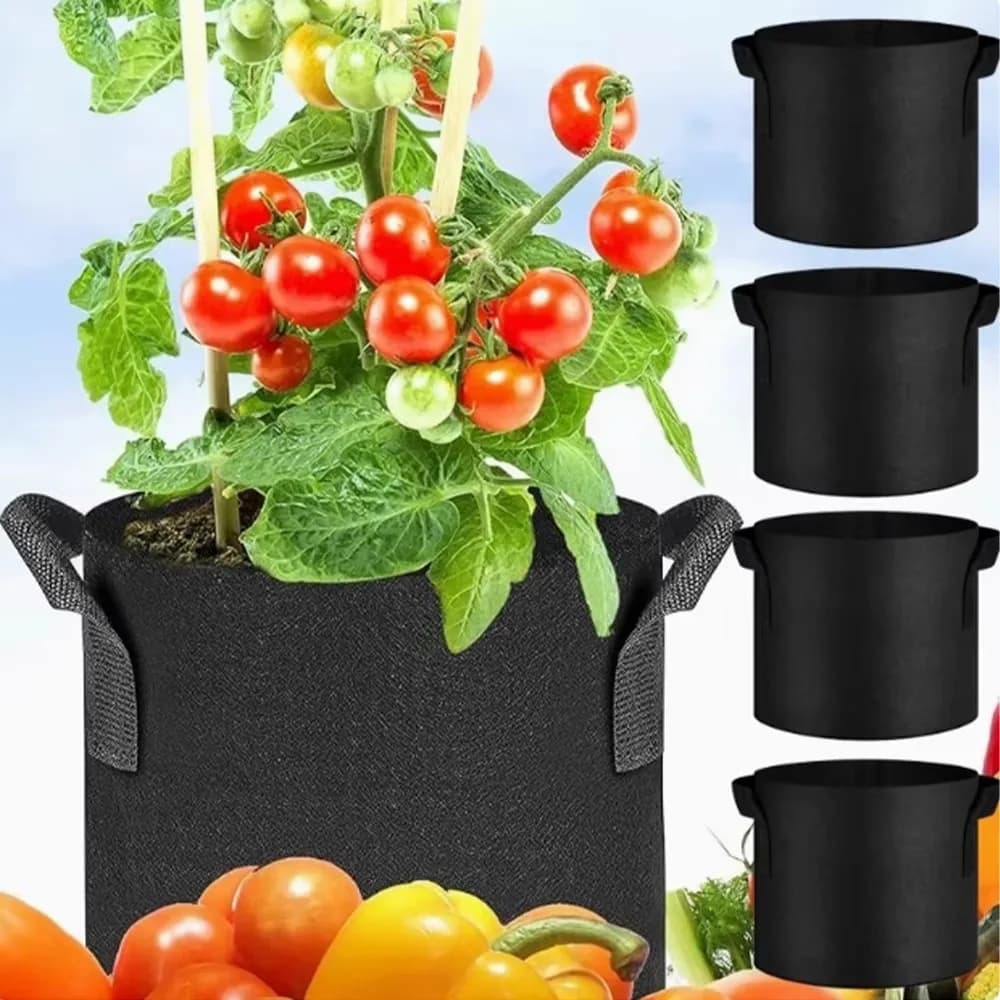 Confezione da 5 sacchetti per coltivazione/pentole in tessuto aeronautico con manici (capacità disponibili: 3 galloni, 4 galloni, 5 galloni, 7 galloni, 30 galloni)