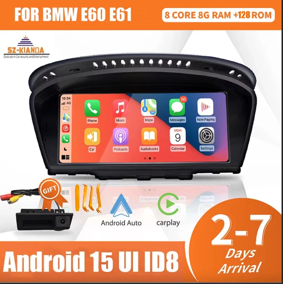Wireless Apple CarPlay Android 15 Auto Car Multimediale Per BMW Serie 5 3 E60 E61 E62 E63 E90 E91 E92 E93 CCC CIC Radio GPS 4G