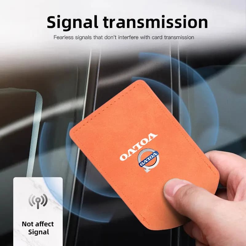 Custodia Protettiva in Pelle Scamosciata per Chiave Smart NFC Auto, Accessorio per Volvo ES90 EC40 EX40 EM90 XC90 V90 V60 XC60 V40 S80 S60 S90