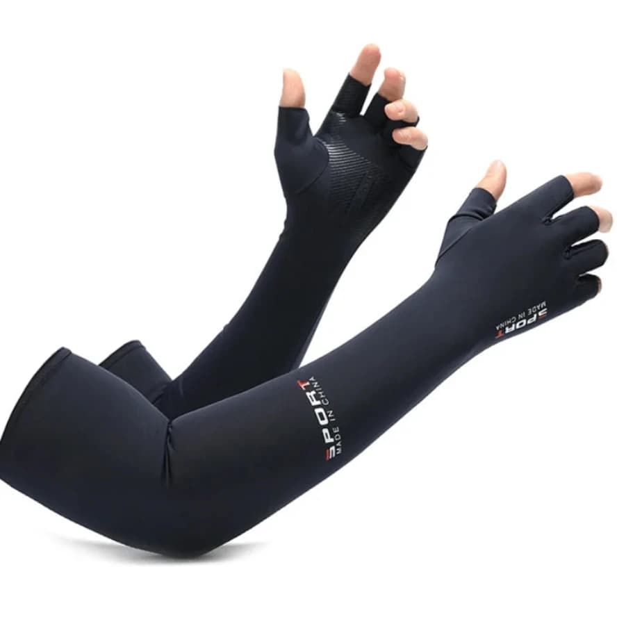 Guanti da uomo e da donna con maniche da braccio, maniche da ciclismo, da corsa, da pesca, per bici, sport, scaldamuscoli protettivi, copertura di protezione UV