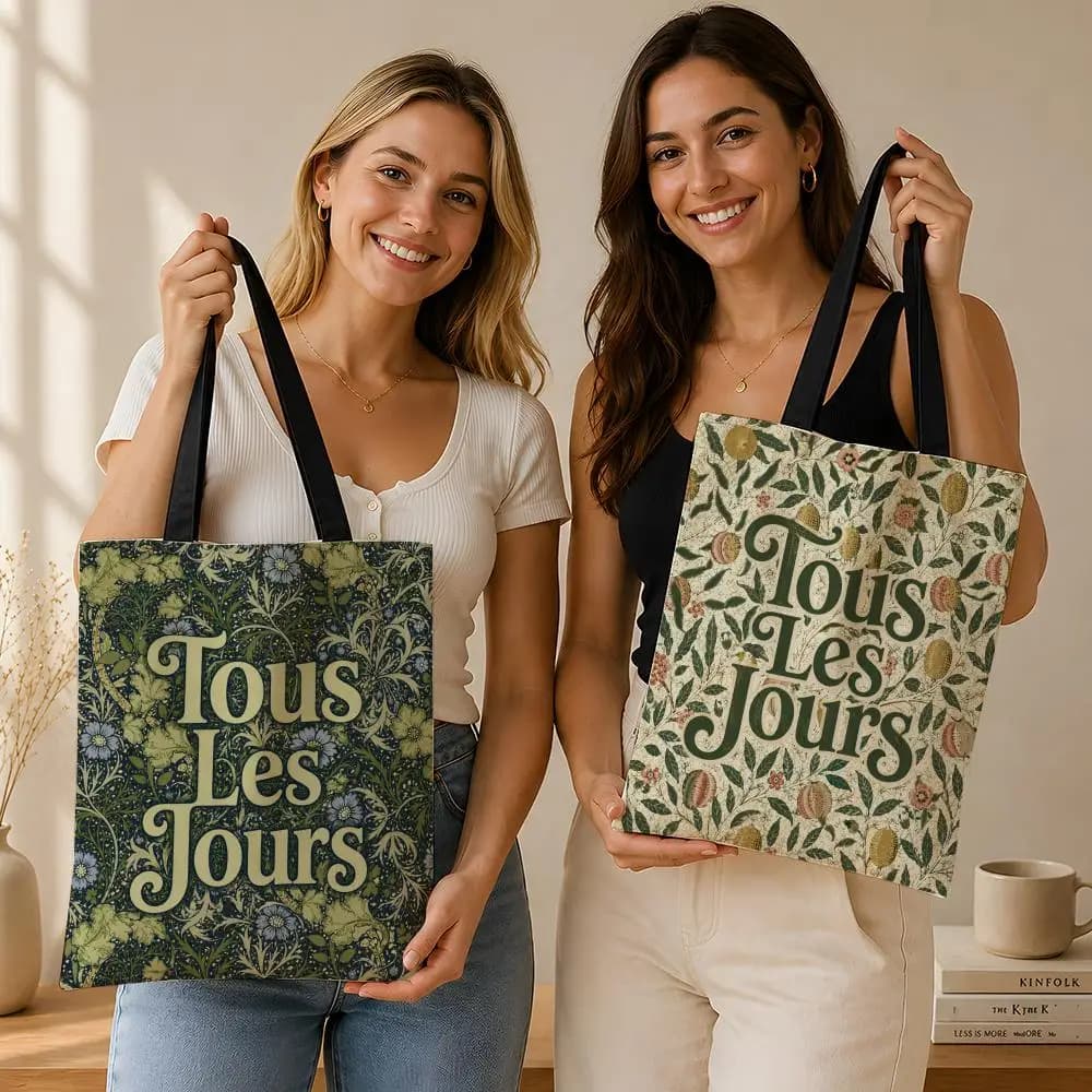 Brand Tous Les Jours Storage Bags Durable Canvas Shoulder Tote Versatile for School Commuting Shopping Travel