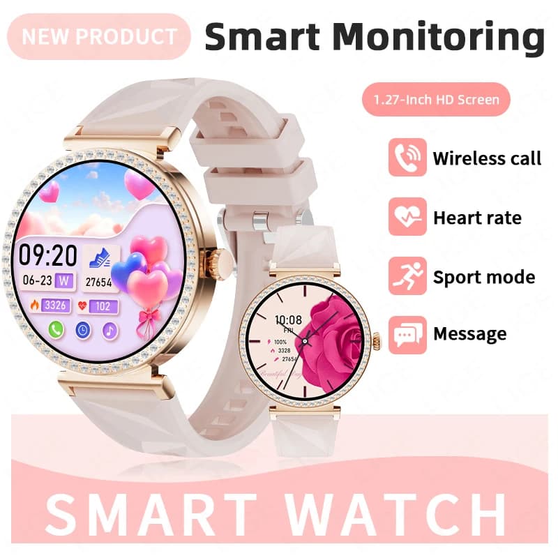 LIGE GPS Smartwatch Ultra-thin Women's Smartwatch with Bluetooth Call, Custom Dial, Cardiac and Health Frequency Monitoring, Waterproof