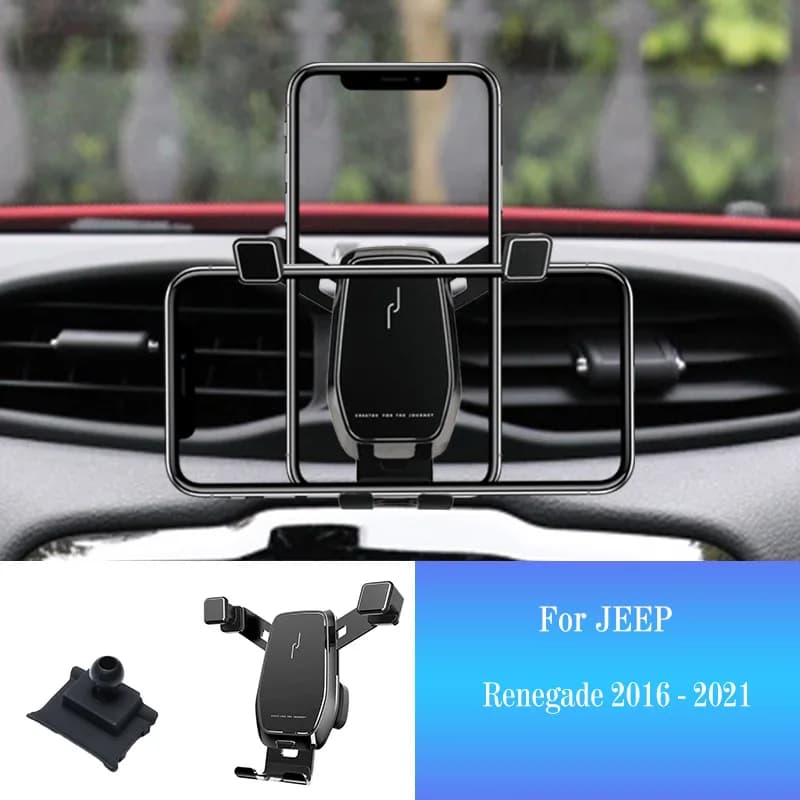 Supporto per Telefono Auto per Jeep Renegade 2016-2021, Supporto per Smartphone, Staffa per GPS, Accessori Auto Rotanti