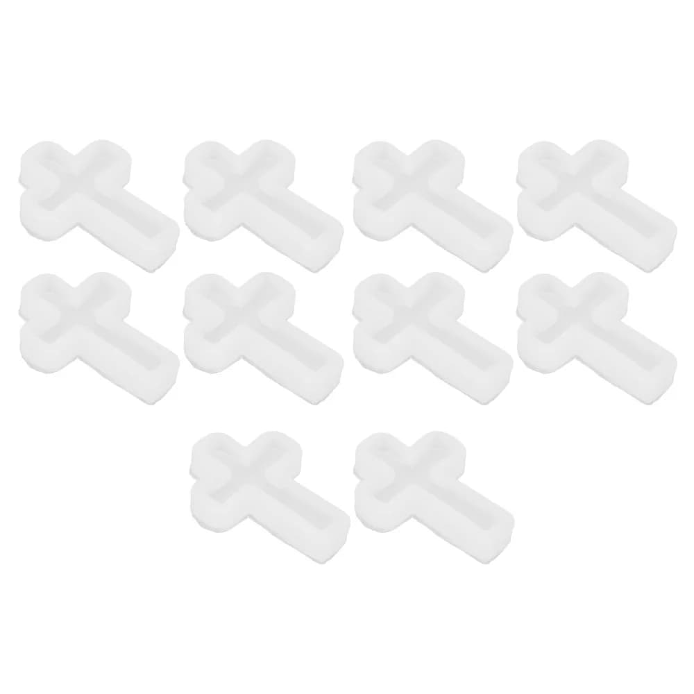 10pcs Personalized Mirror Effect Cross Resin Mold Easy Demoulding Elastic Silicone Candle Mold Epoxy Resin Mold For DIY