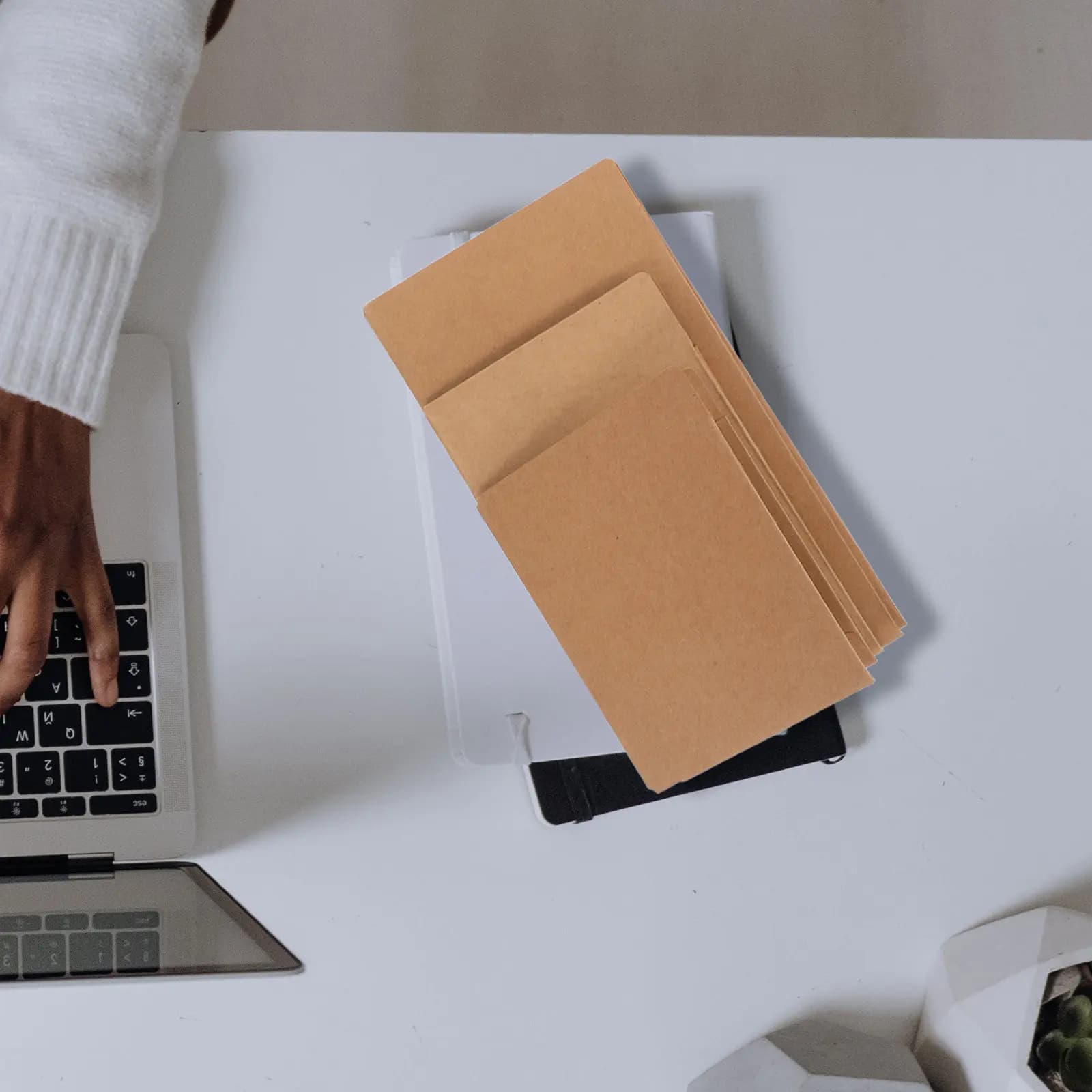 3Pcs Kraft Paper File Folder Organizer Multifunction Zipper Case for Document Receipt Storage Card Holder Travel Use