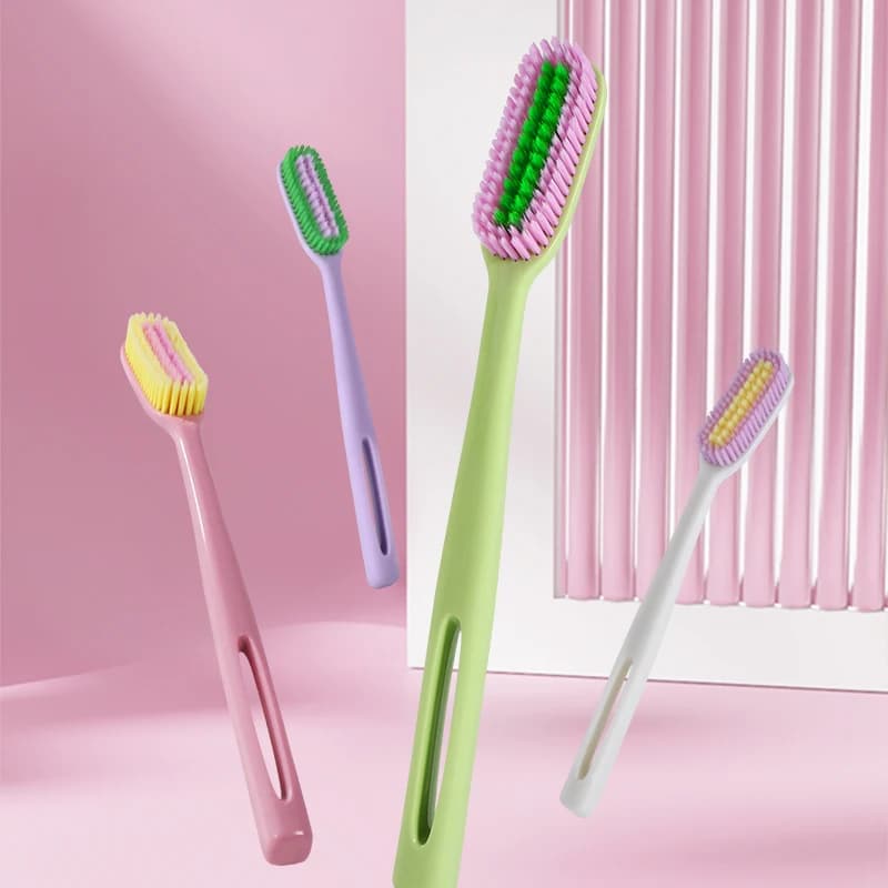 Spazzolino da denti a setole morbide per uso domestico per adulti con pulizia efficiente e testina estesa