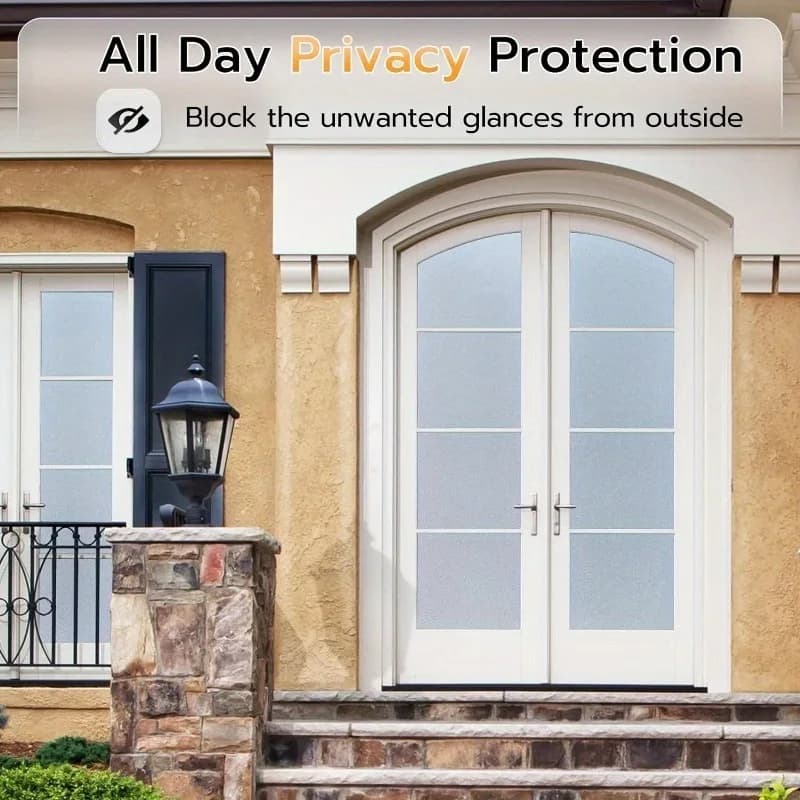 1 Roll Frosted Privacy Window Film Static Cling No Glue Heat Control Translucent Removable for Bathroom Glass Door Mirror Shower