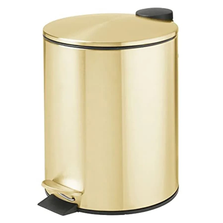 Cestino per Rifiuti in Metallo Rotondo da 5 L (1,3 Galloni) con Coperchio per Bagno, Sala delle Feste, Camera da Letto, Cucina, Artigianato
