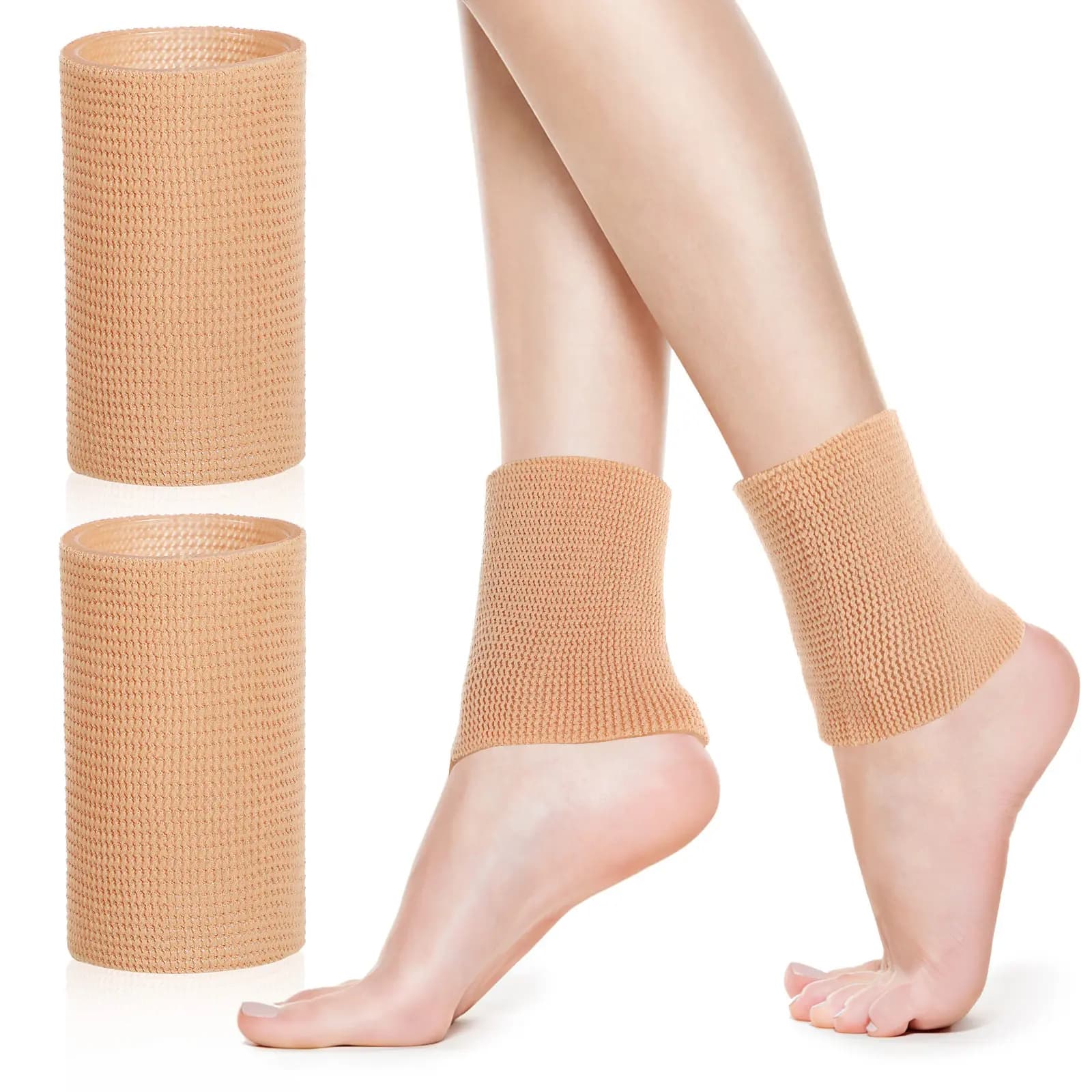 2 Pezzi Supporto per Caviglia in Nylon e Lattice Resistente all'Usura, Copricaviglie Protettivi per Pattinaggio Artistico da Donna