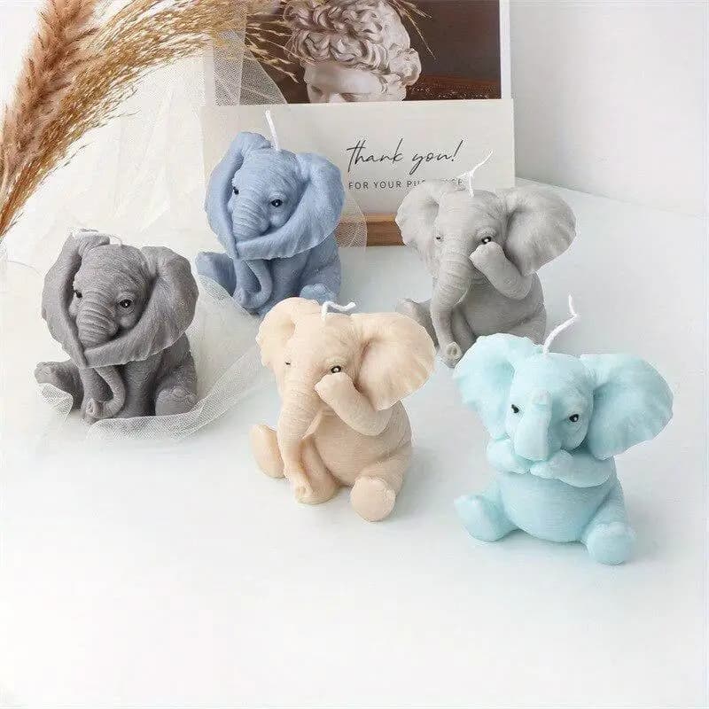 1pc Cute Elephant Silicone Candle Mold for DIY Aromatherapy Candle Plaster Ornaments Soap Epoxy Resin Mould Making