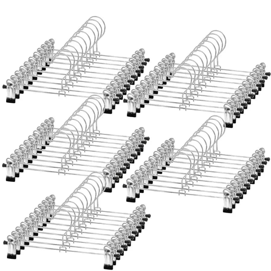 Pack of 50 clothes hangers for pants, hangers for skirts with clips, coat hangers for shorts, coat hangers for wardrobe, clothes hangers, for pants, shirts, jeans, hangers