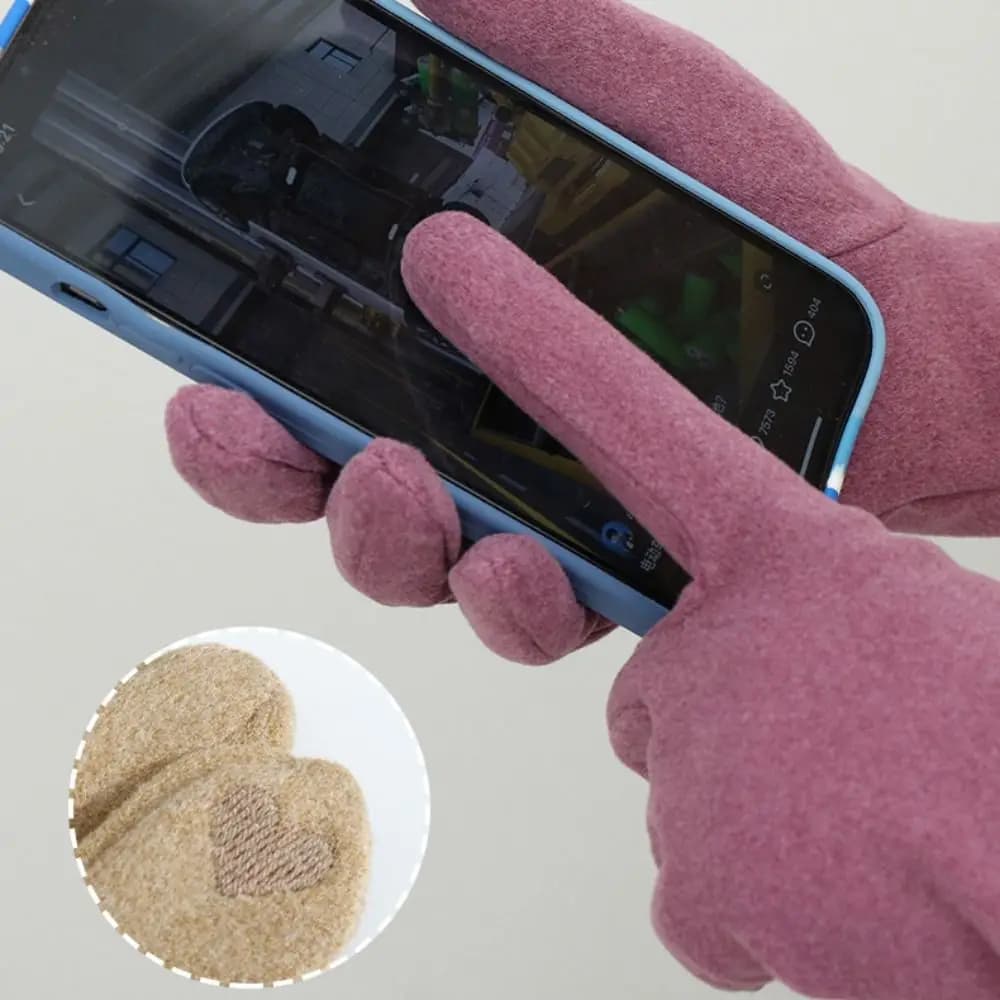 Guanti da sci invernali in velluto scamosciato Guanti spessi e morbidi in pelle PU Guanti da ciclismo da donna impermeabili stile coreano per ragazze