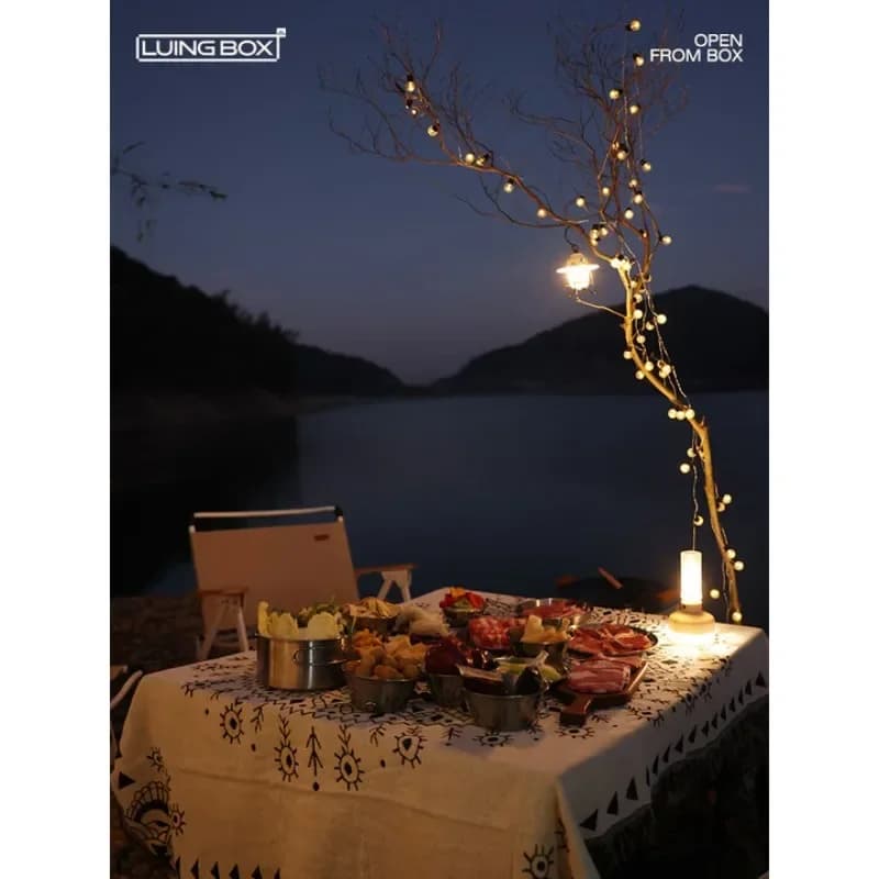 LUING BOX Luci Luci ambientali Batteria impermeabile USB Doppia alimentazione Luci da campeggio per esterni Luci Decorazione tenda a sfera