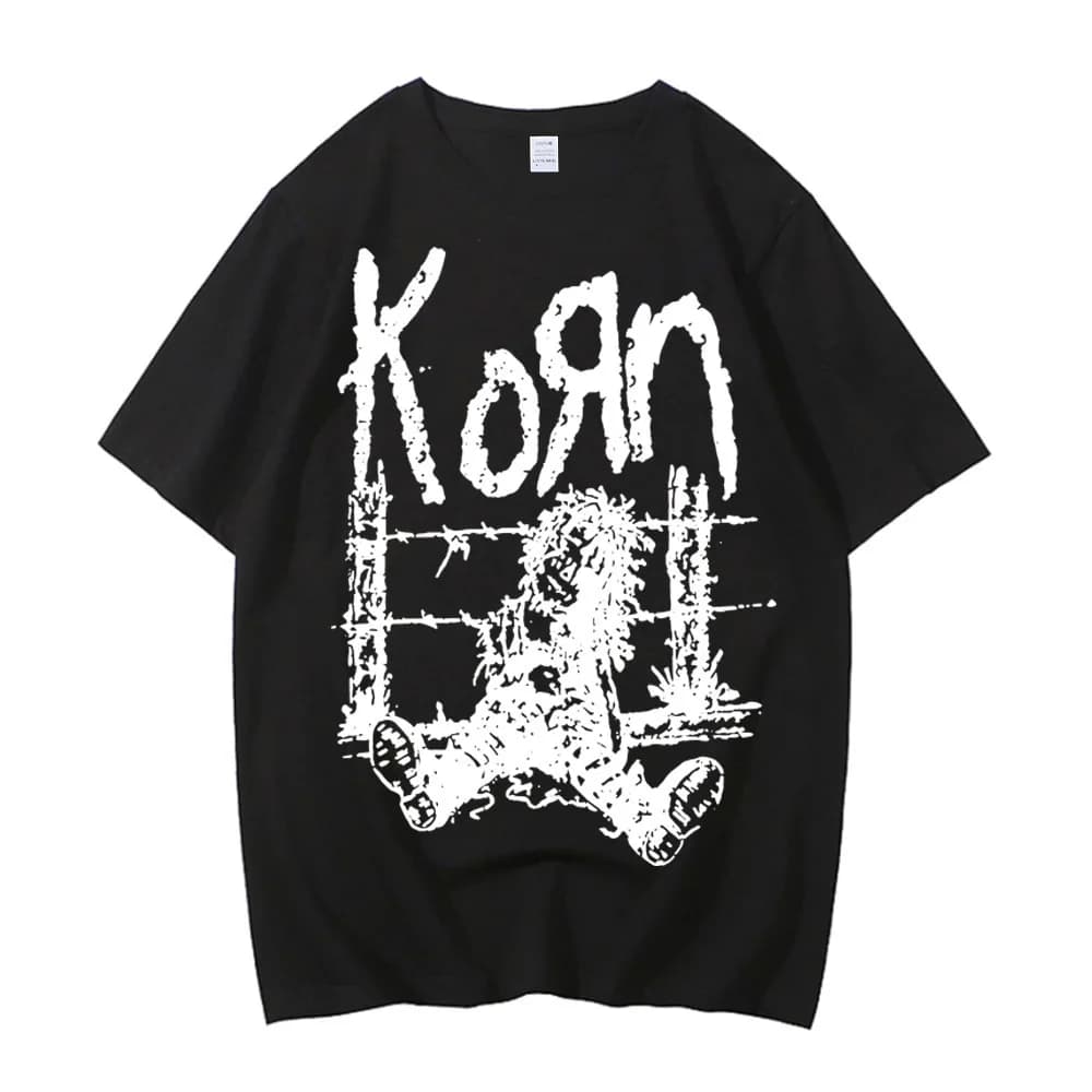 Korn cotton top tees teen Comfortable harajuku Trendy Classic t shirt Punk Pop Culture Trendy Psychedelic Classic