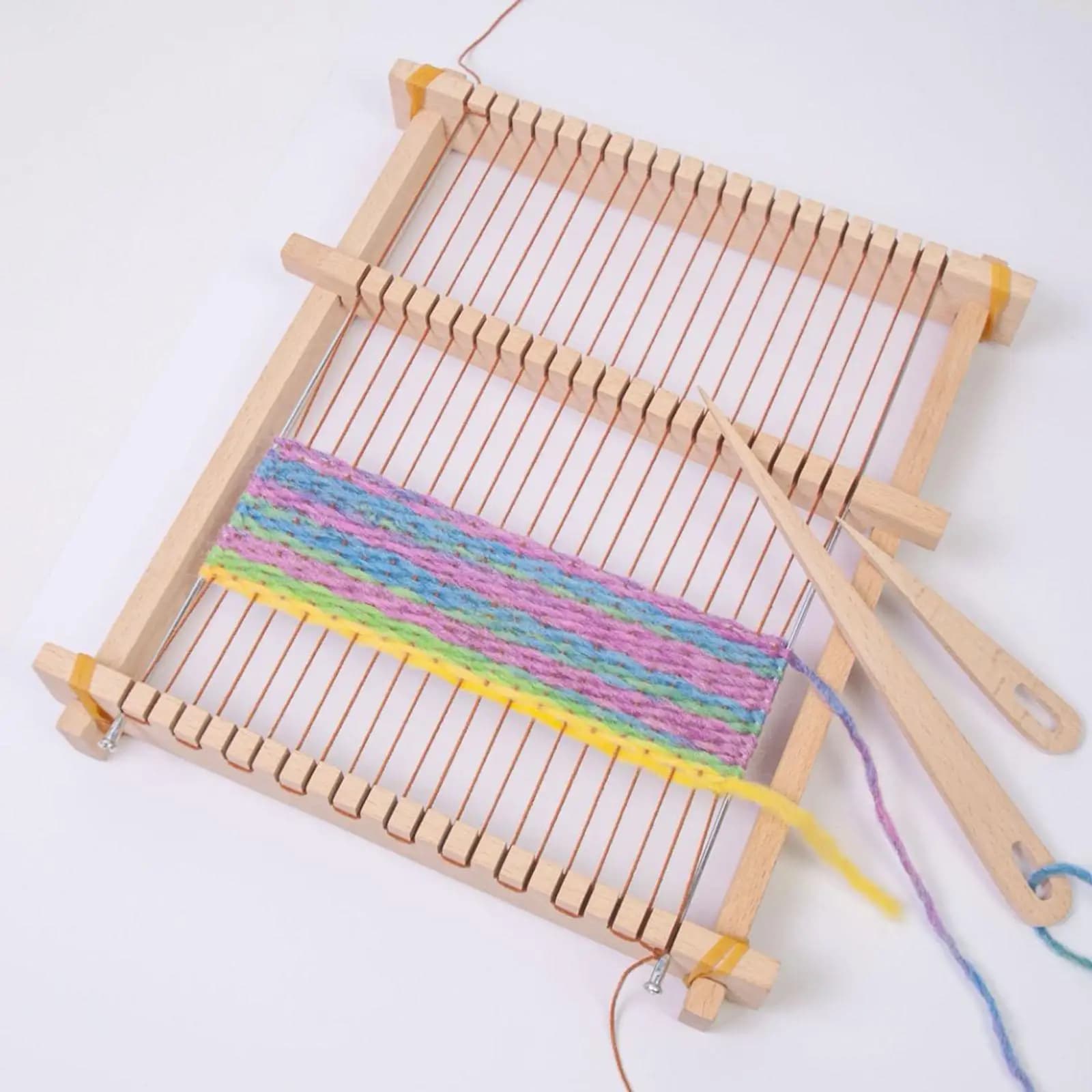 Wood Weaving Loom Weave Board for Beginners Adults and Children with 2 Crochet