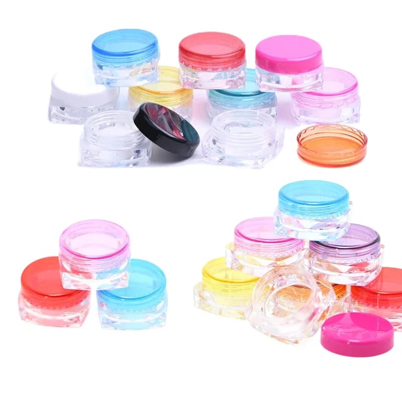50 Pezzi Vasetti Cosmetici Quadrati Trasparenti da 3g 5g, Contenitori in Plastica per Campioni di Trucco, Balsamo Labbra, Polveri, Creme, Gioielli, Ombretti