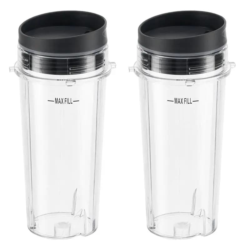 【BRAND NEW】Single-Cup Blender Jar 16-Ounce 2-Pack With Lid Designed For Ninja BL770 BL780 BL660 BL740 BL810 Series Machines