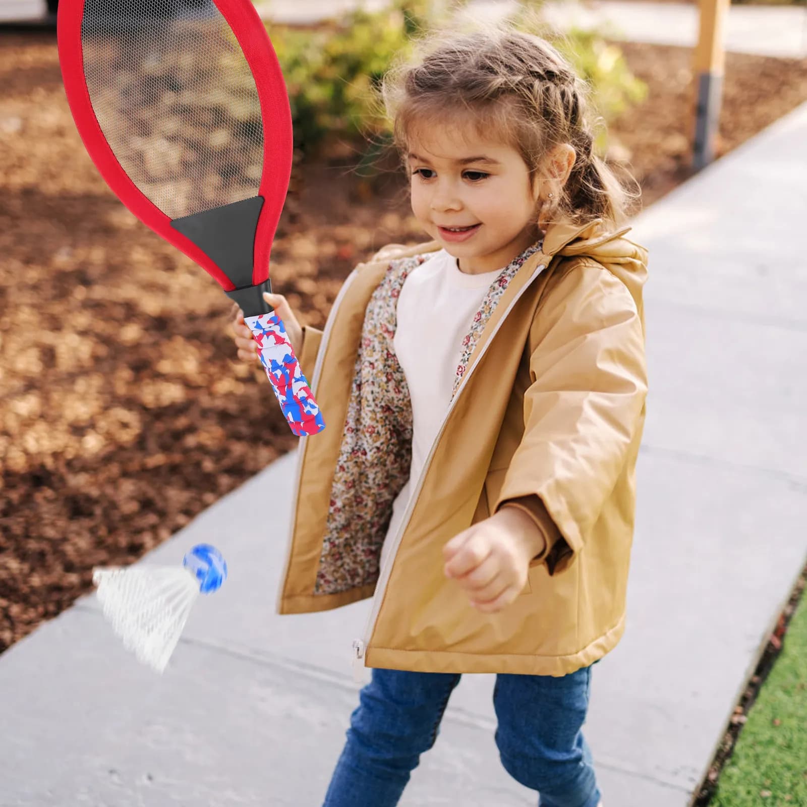 1 paio di racchette da tennis per bambini, set di racchette da badminton Eva, leggere e portatili, per principianti dell'asilo, dai 3 anni in su