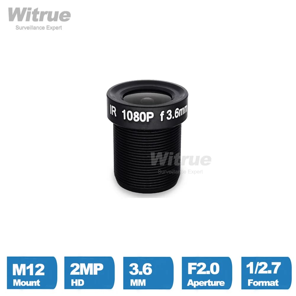 Witrue M12 HD 1080P Obiettivo 3.6MM 2MP F2.0 1/2.7" 650nm Filtro IR Opzionale per Telecamera CCTV di Sicurezza Sport Action Cam