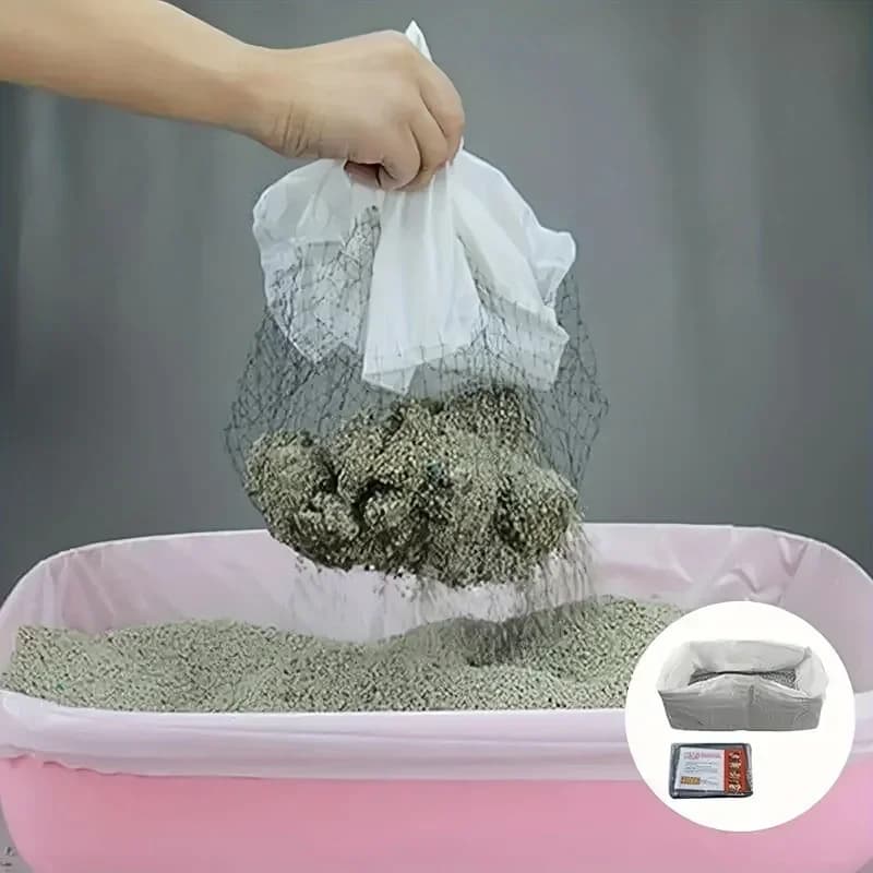 10 pezzi riutilizzabili per lettiera per gatti, filtro a rete, accessorio per lettiera per gatti, durevole organizzatore di rifiuti per animali domestici con design facile da pulire