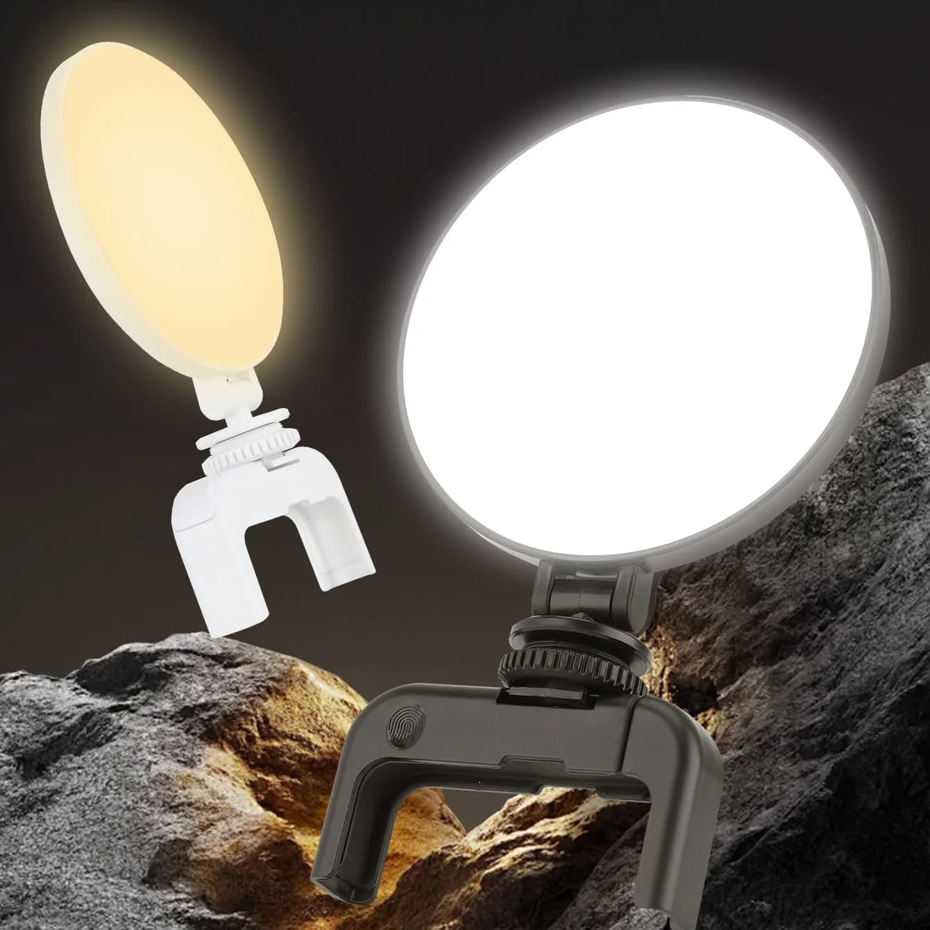 Mobile phone fill light, 60 LED handheld selfie lights with clip and tripod adapter, rechargeable 2200mAh battery, CRI 97+brightness, 9 lighting modes suitable for iPhone, webcam, laptop makeup, video conferencing, and video blogging