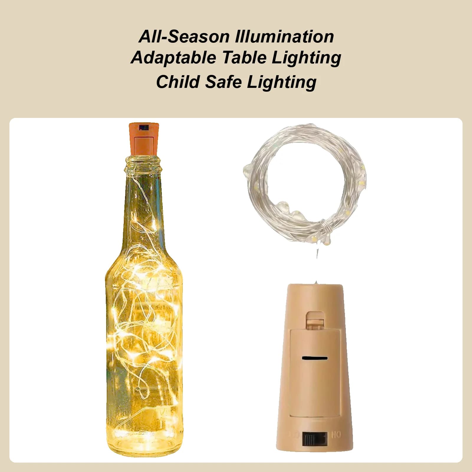 Barra a LED Bottiglia di vino Luci a corda in sughero 2M Filo di rame fata per la decorazione del giardino di nozze di feste