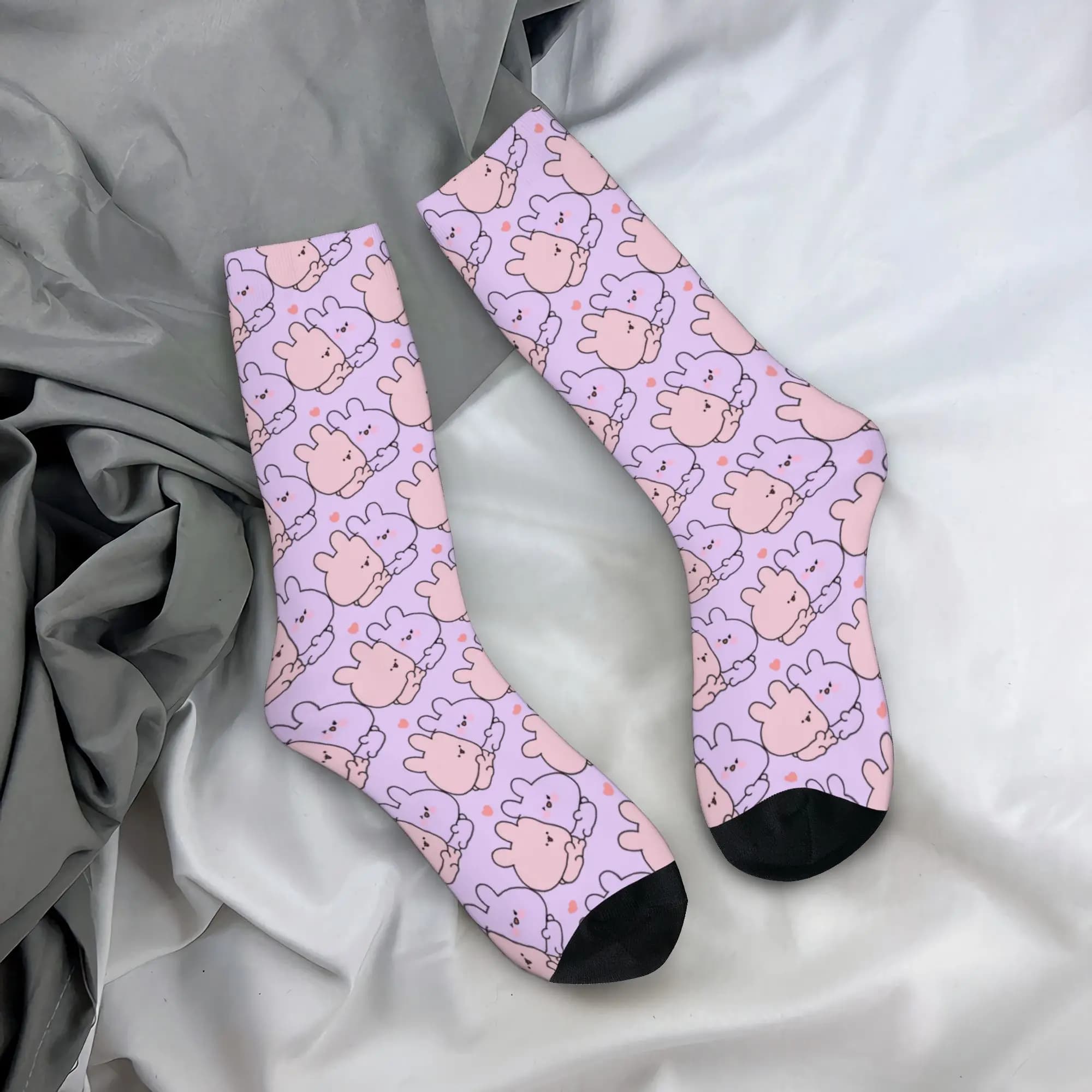 Custom Cartoon A-Asamimichans Cute Dress Socks Mens Womens Warm Fashion Crew Socks
