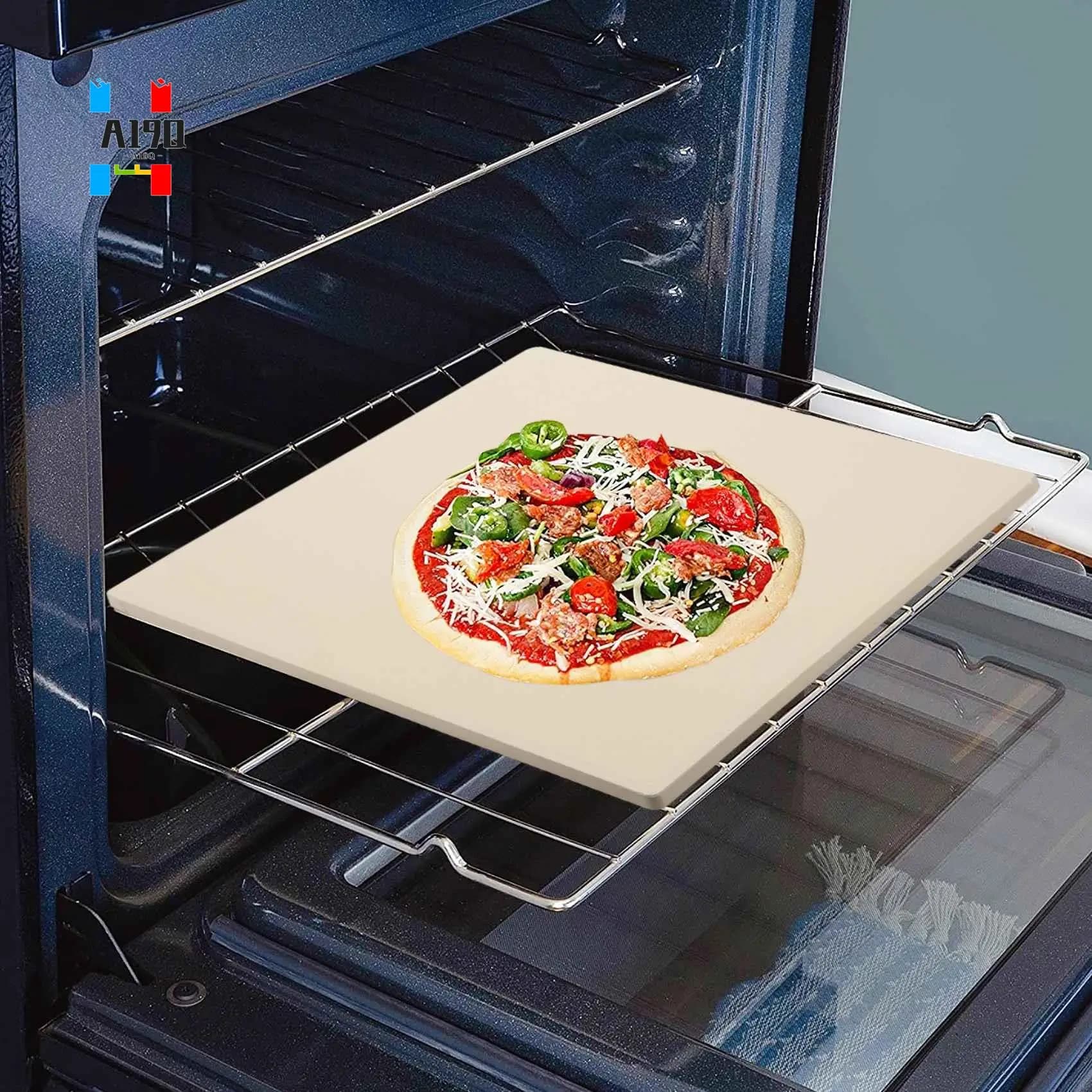 A19Q-Pietra per pizza per cucinare cottura alla griglia Strumenti per pizza extra spessi per forno e barbecue Grill Bakeware Vassoio per pane Cucina Cottura S