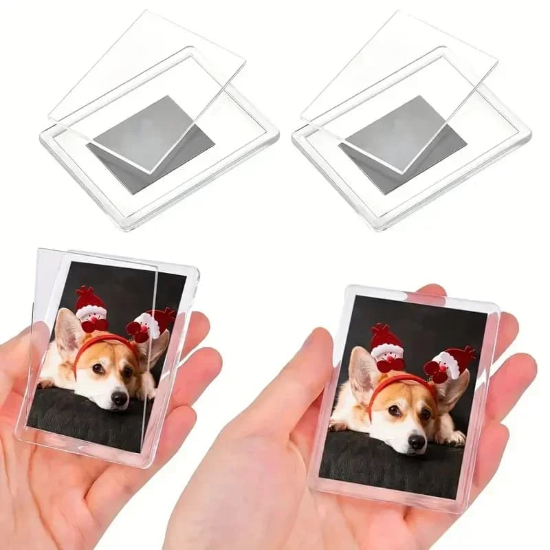 12/20 Pieces Mini Photo Frames Acrylic Empty, Fridge Magnet, Image Insert Decoration