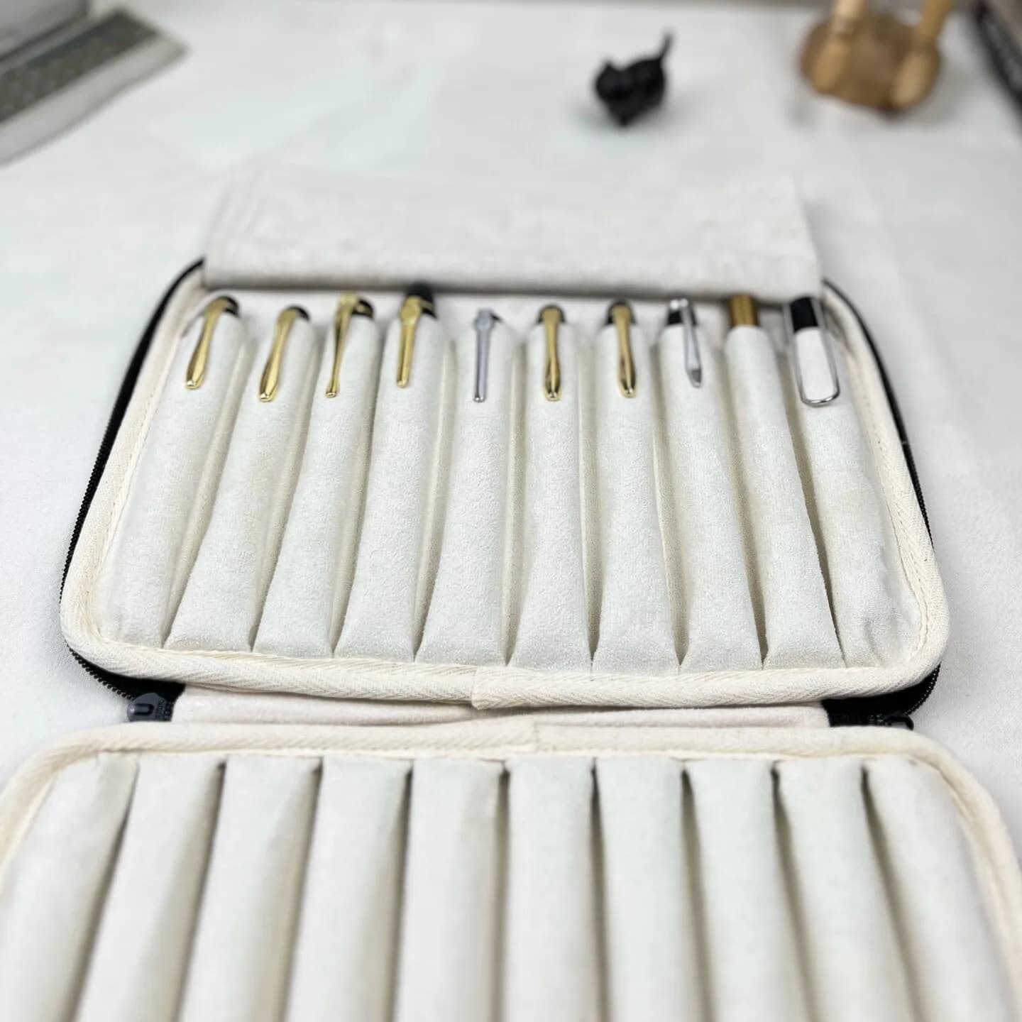 20-piece Pen Pouch Fountain Pen Case Fabric Pencil Bag Protective Bag Storage Large Capacity Zipper Bag Original Diy